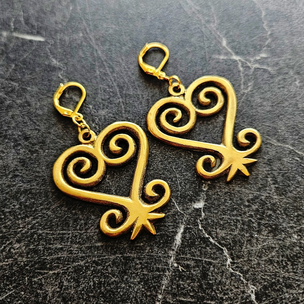 Solid Brass Sankofa Earrings